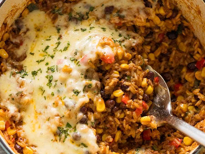 Oven Baked Rice With Veal Meat Casserole