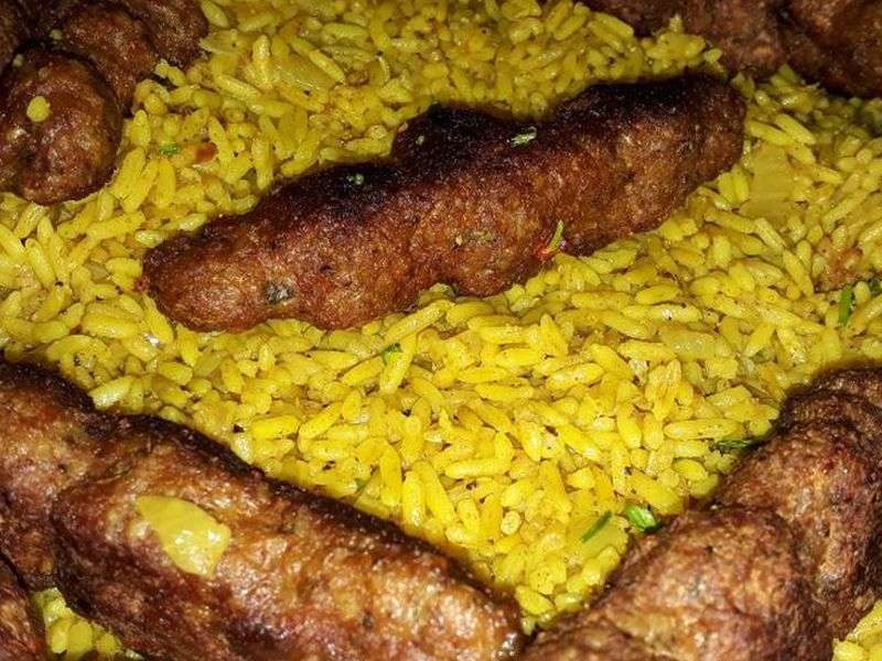 Spiced Rice With Grilled Kofta Meal