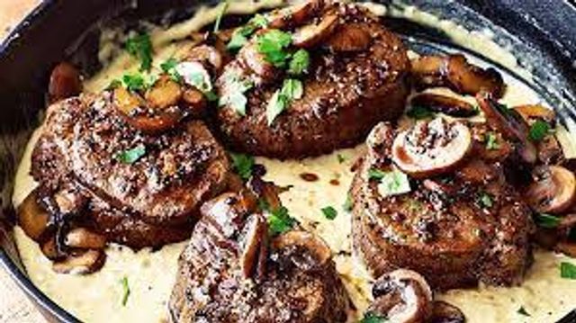 Beef Piccata With Mushroom Platter