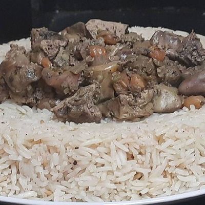 White rice with liver