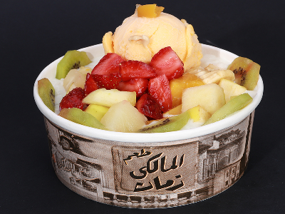 Rice Pudding With Ice Cream And Fruits