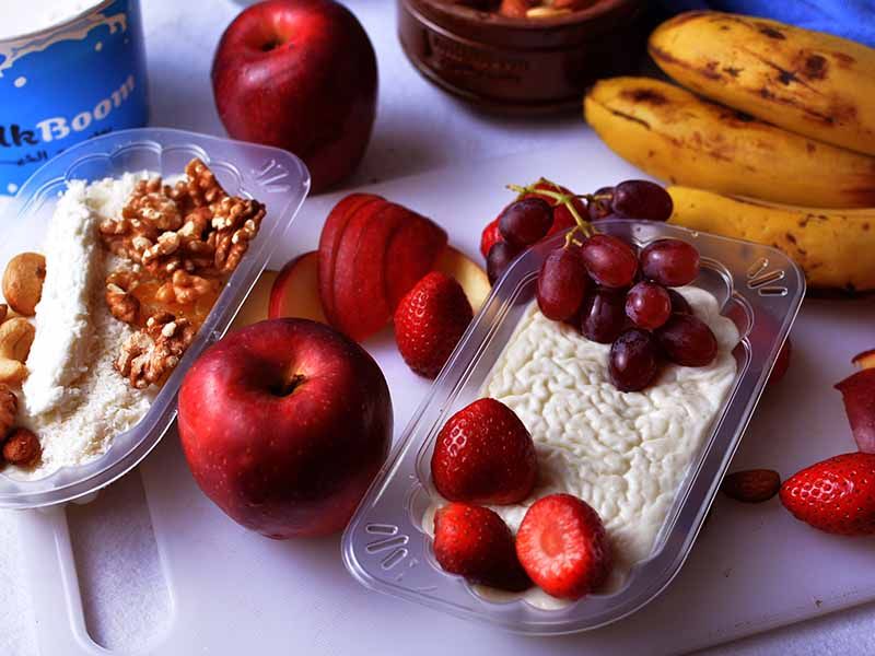Rice Pudding With Ice Cream And Nuts