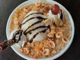Rice Pudding With Ice Cream And Nuts