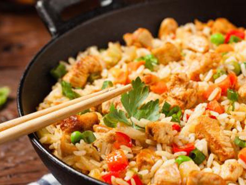 Fried Rice With Vegetables And Chicken