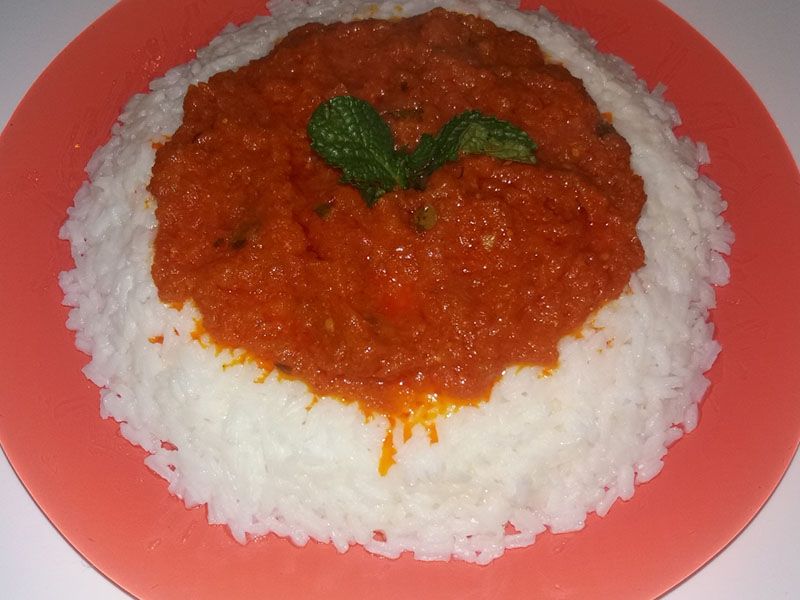 Rice With Tomato Sauce