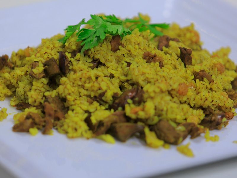 Rice with liver and kidneys