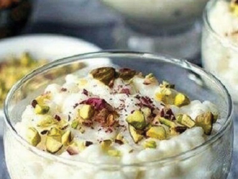 Rice pudding with nuts