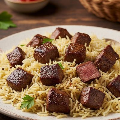 Basmati rice with boiled beef