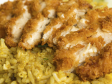 Rice With Crispy Chicken Pieces Platter