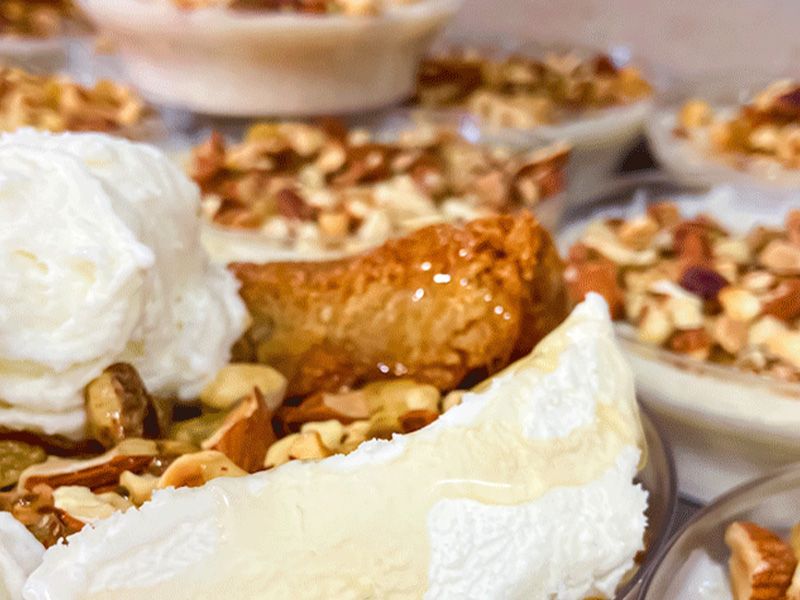 Rice Pudding With Nuts and Ice Cream