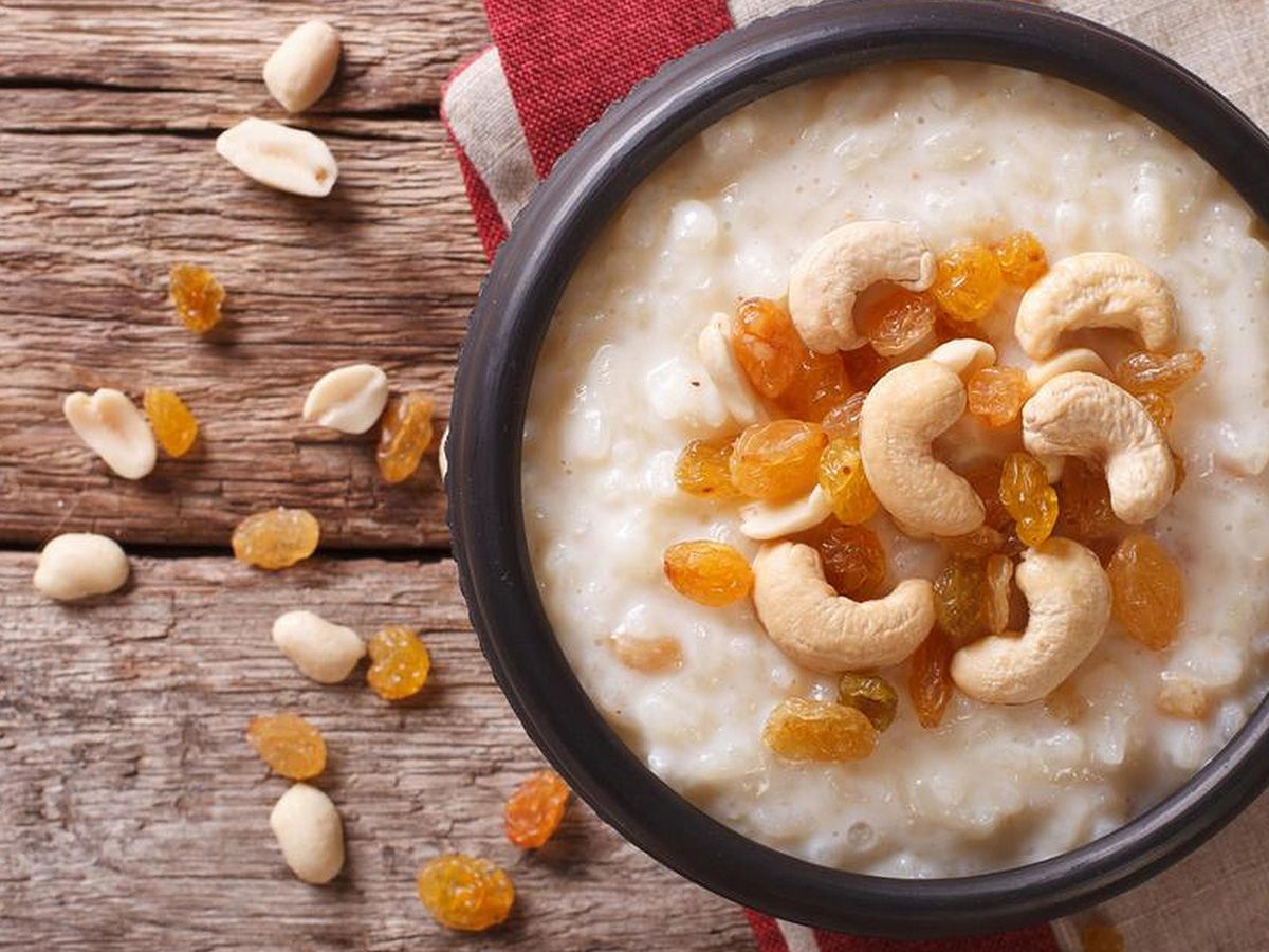 Rice pudding with nuts