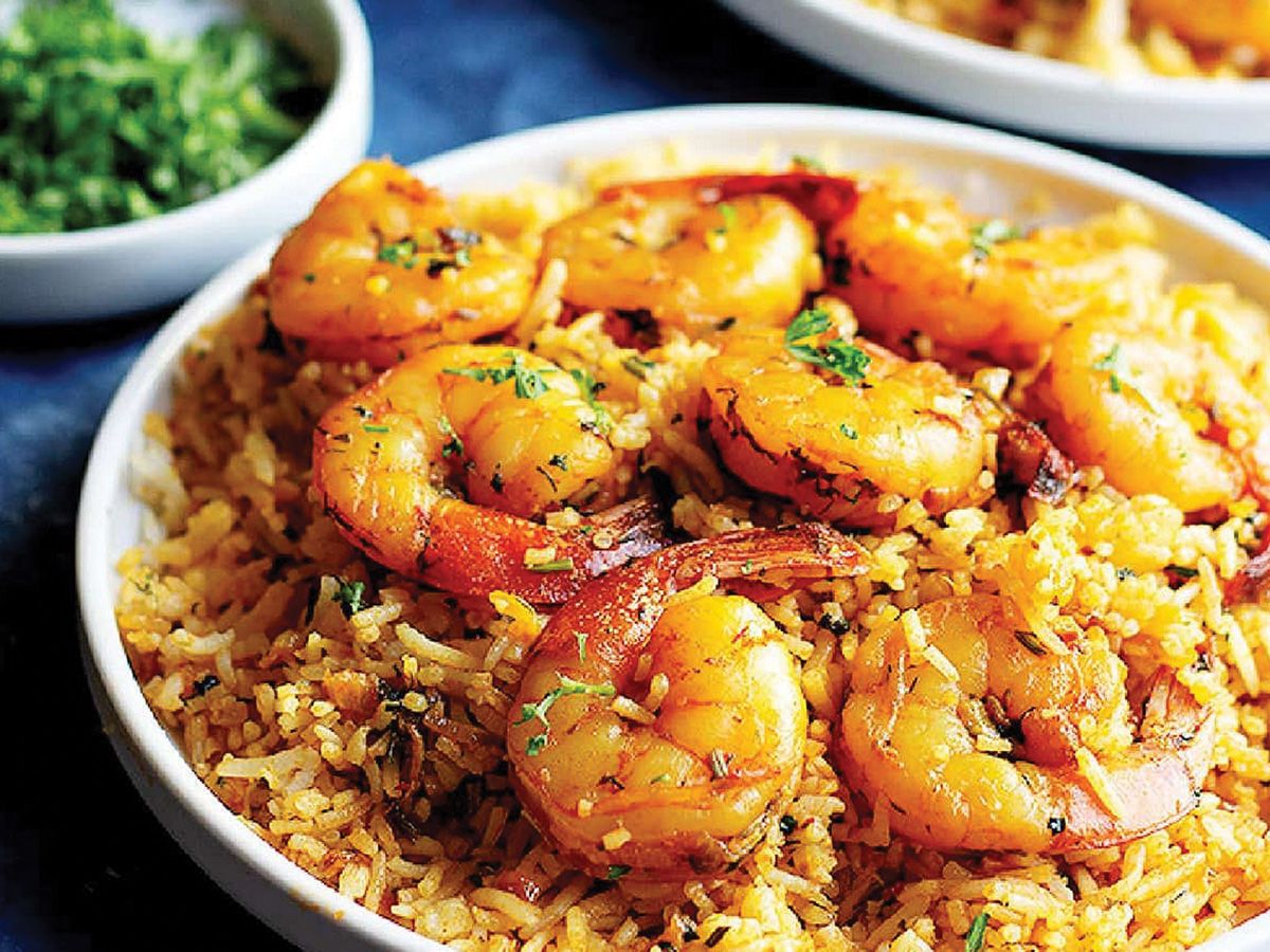 shrimp rice plate