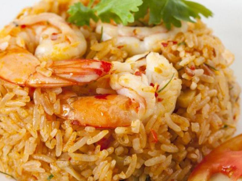 Sayadaia rice with shrimp