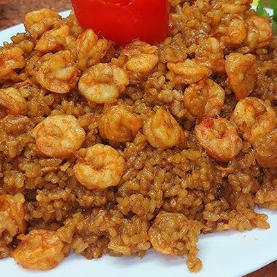 Sayadeya rice with shrimp