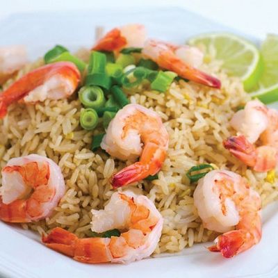 Sayadiyah rice with baladi shrimp