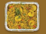 Shrimp rice with curry