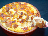 Oven Baked Rice with meat casserole