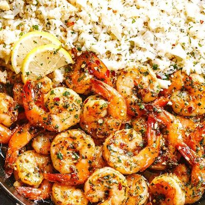 Rice With Shrimp And Garlic