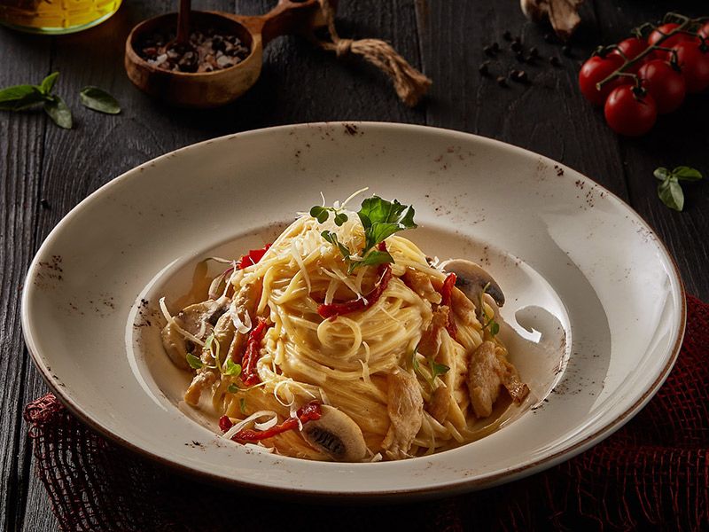Chicken Mushroom Spaghetti