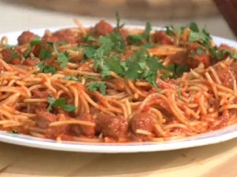 Baladi Oriental Sausage Spaghetti