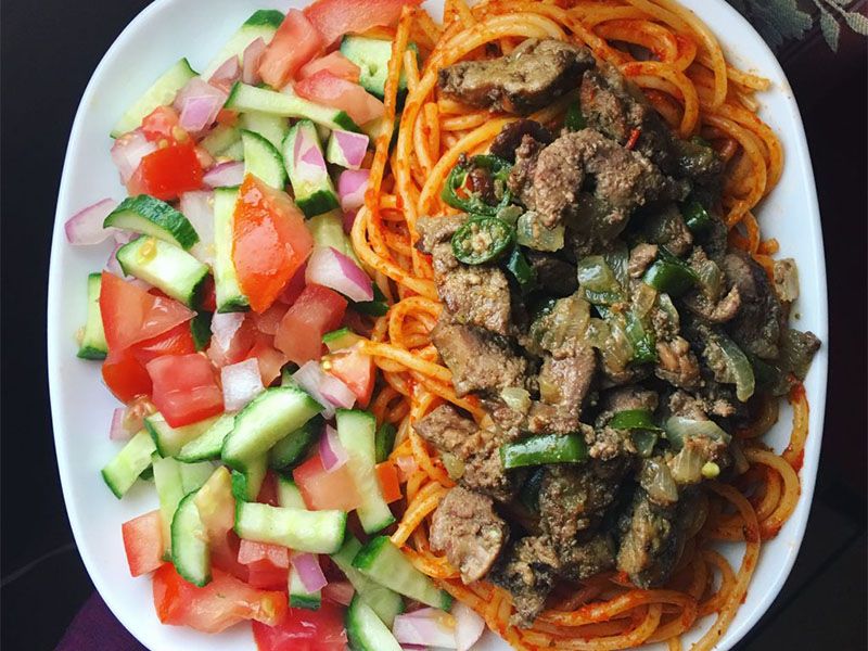 Baladi Liver Spaghetti