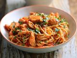 Seafood With Red Sauce Pasta
