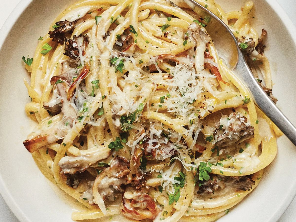 Spaghetti Mushroom Cream Sauce Pasta