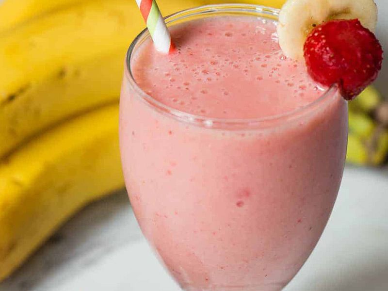 Strawberry Cocktail With Coconut And Banana
