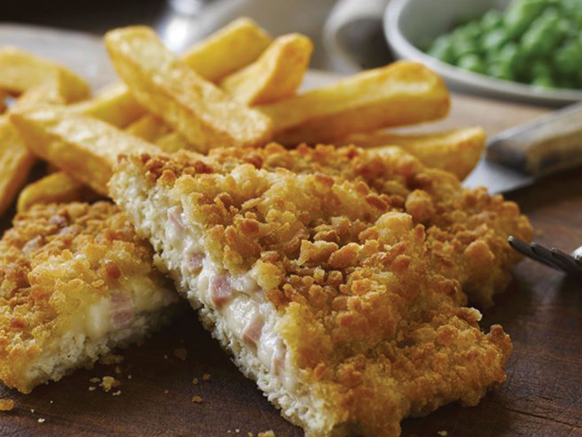Escalope pane with cheese dish