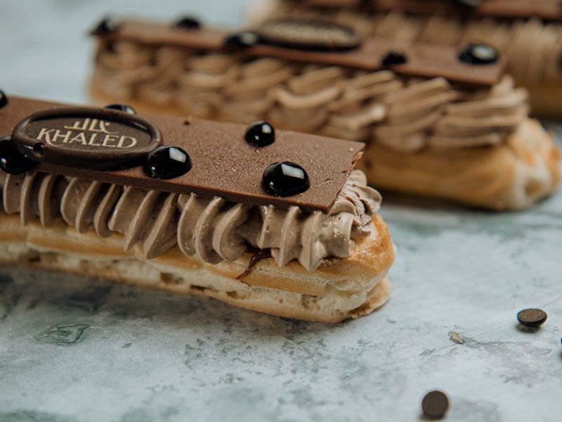 Piece of Oreo French eclair