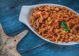 Seafood With Red Sauce Pasta
