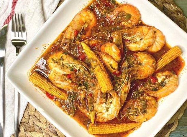 Shrimp With Khalta and Soup