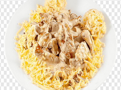 Pasta Alfredo With Chicken Crispy