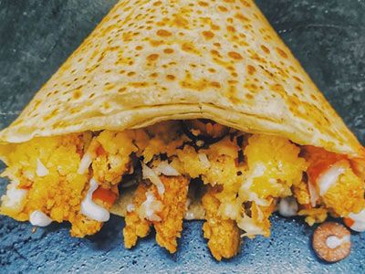 French Fries And Crunchy Chicken Crepe