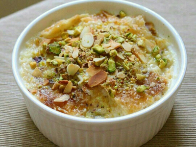 Umm Ali with Qeshta and Nuts