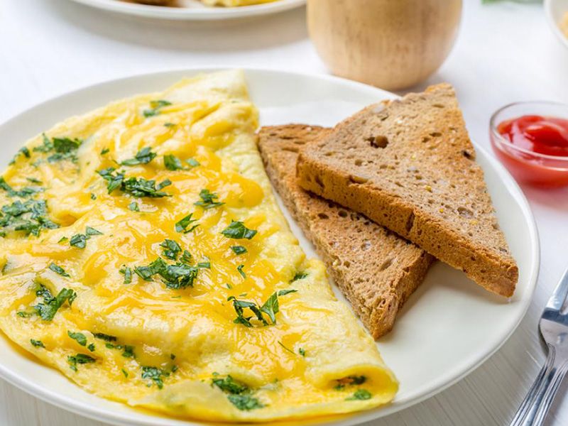 Omelette With Butter Sandwich