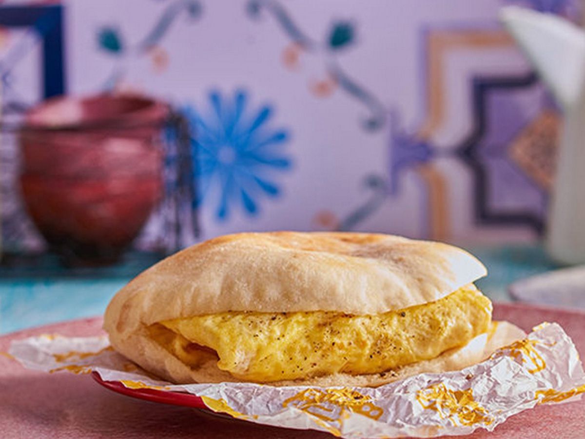 Sausage omelette sandwich