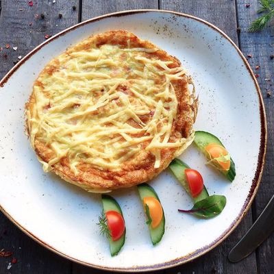 Omelette With Cheddar Cheese Sandwich