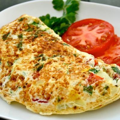 Omelette With Vegetables Sandwich