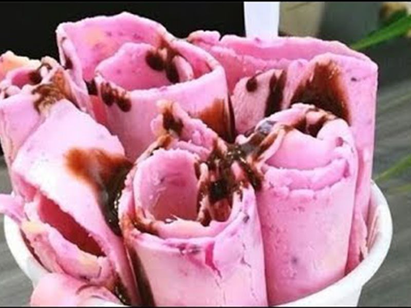 Peach Ice Cream Roll