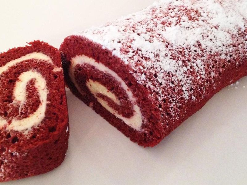 Red Velvet Ice Cream Roll