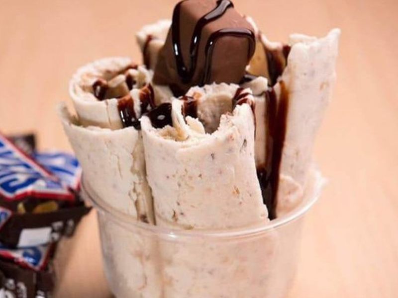 Snickers Chocolate Ice Cream Roll