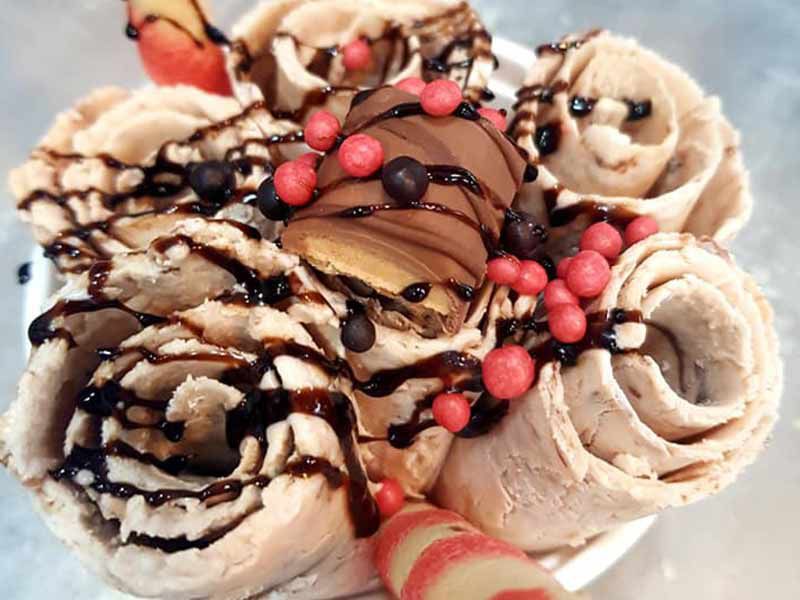 Kinder Chocolate Ice Cream Roll
