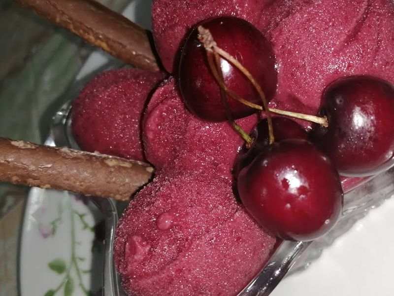 Cherry Ice Cream Roll