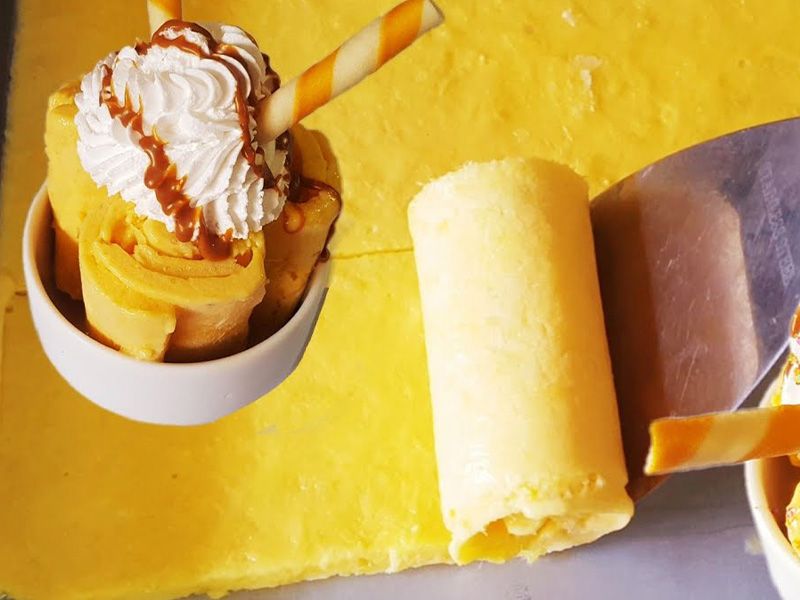 Mango Ice Cream Roll