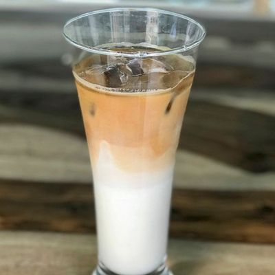 Ice latte whipped cream