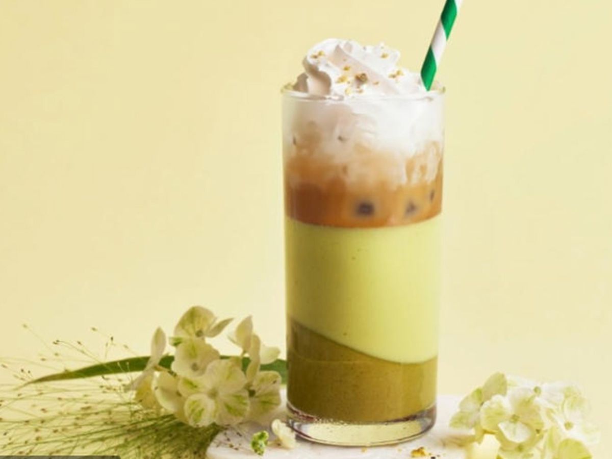 Pistachio ice latte