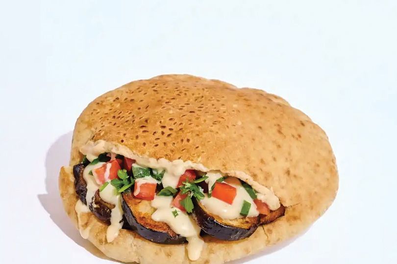 Eggplant with Salad and Tahini