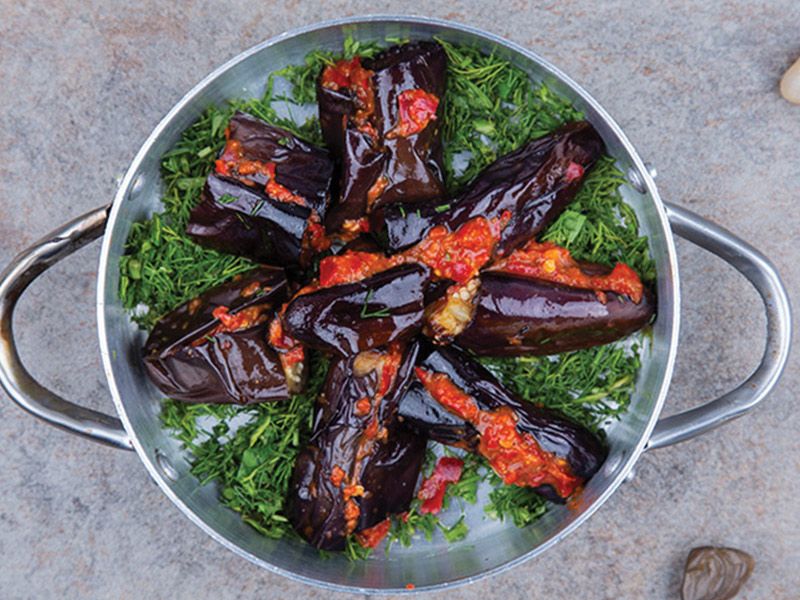 Pickled eggplant salad