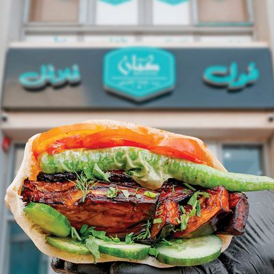 Fried eggplant sandwich